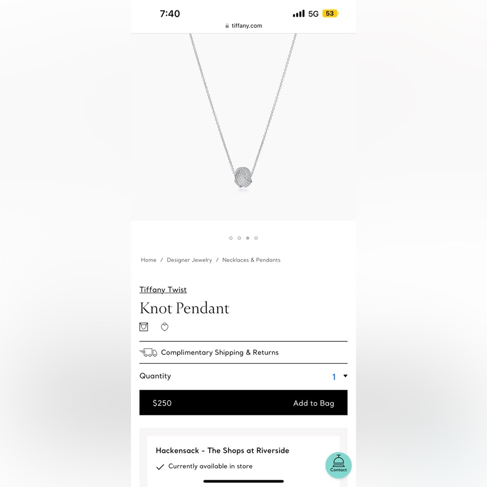 tiffany and co knot necklace